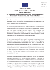 Statement by the Irish Presidency of the Council of the EU in response to the report by the Head of the OSCE Mission to Bosnia and Herzegovina, Ambassador Fletcher M. Burton