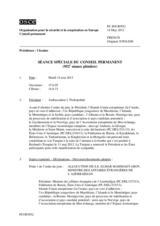Journal de la 952ème séance spéciale du Conseil permanent
