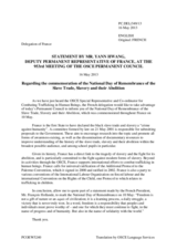 Statement by the Delegation of France on the National Day for the Abolition of Slavery and the Slave Trade in France, celebrated on 10 May 2013