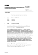 Journal der 718. Plenarsitzung des Forums