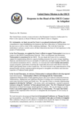 Statement by the Delegation of the United States in response to the Head of the OSCE Center in Ashgabat