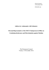 Report by the Personal Representatives of the Chairperson-in-Office on Combating Intolerance and Discrimination against Muslims