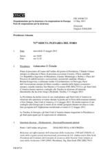 Giornale della 717a Seduta plenaria del Foro di cooperazione per la sicurezza