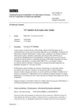 Diario de la 717ª Sesión plenaria del Foro de Cooperación en materia de Seguridad  