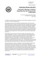 Statement by the Delegation of the United States in response to a statement made by Belarus at the 951st meeting of the Permanent Council on freedom of assembly in the United States of America