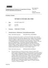 Giornale della 720a Seduta plenaria del Foro di cooperazione per la sicurezza