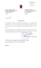 Response by the Delegation of Albania to the Questionnaire on the Code of Conduct on Politico-Military Aspects of Security