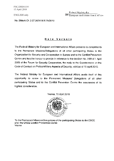 Response by the Delegation of Austria to the Questionnaire on the Code of Conduct on Politico-Military Aspects of Security