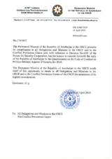 Response by the Delegation of Azerbaijan to the Questionnaire on the Code of Conduct on Politico-Military Aspects of Security