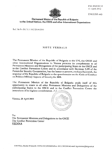 Response by the Delegation of Bulgaria to the Questionnaire on the Code of Conduct on Politico-Military Aspects of Security