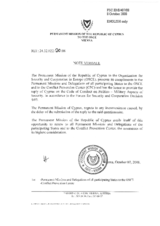 Response by the Delegation of Cyprus to the Questionnaire on the Code of Conduct on Politico-Military Aspects of Security