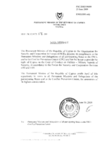 Response by the Delegation of Cyprus to the Questionnaire on the Code of Conduct on Politico-Military Aspects of Security