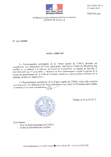 Response by the Delegation of France to the Questionnaire on the Code of Conduct on Politico-Military Aspects of Security