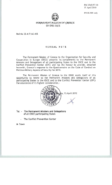 Response by the Delegation of Greece to the Questionnaire on the Code of Conduct on Politico-Military Aspects of Security