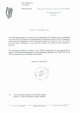 Response by the Delegation of Ireland to the Questionnaire on the Code of Conduct on Politico-Military Aspects of Security
