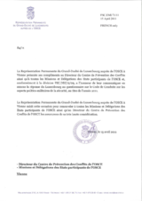 Response by the Delegation of Luxembourg to the Questionnaire on the Code of Conduct on Politico-Military Aspects of Security