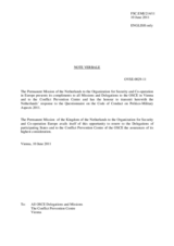 Response by the Delegation of the Netherlands to the Questionnaire on the Code of Conduct on Politico-Military Aspects of Security