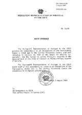 Response by the Delegation of Portugal to the Questionnaire on the Code of Conduct on Politico-Military Aspects of Security