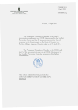 Response by the Delegation of Sweden to the Questionnaire on the Code of Conduct on Politico-Military Aspects of Security