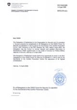 Response by the Delegation of Switzerland to the Questionnaire on the Code of Conduct on Politico-Military Aspects of Security