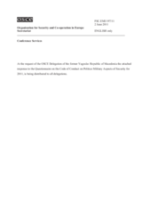 Response by the Delegation of the former Yugoslav Republic of Macedonia to the Questionnaire on the Code of Conduct on Politico-Military Aspects of Security