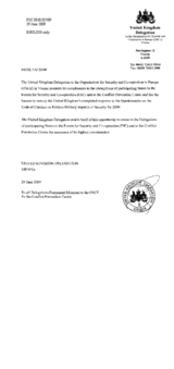 Response by the Delegation of the United Kingdom to the Questionnaire on the Code of Conduct on Politico-Military Aspects of Security
