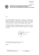 Response by the Delegation of Armenia to the Questionnaire on the Code of Conduct on Politico-Military Aspects of Security