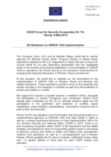 Statement by the Irish Presidency of the Council of the EU in response to the presentation on implementing UNSCR 1325 and lessons learned by the United States’ Global Peace Operations Initiative (GPOI), given by Mr. M. Larmas Smith