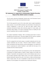 Statement by the Irish Presidency of the Council of the EU in response to the report by the Head of the OSCE Centre in Astana, Ambassador Natalia Zarudna