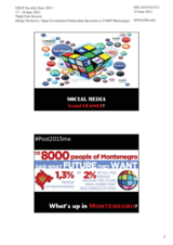 Presentation by Ms. Marija Novkovic, Project Manager, Office in Montenegro