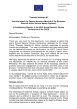 Opening Session, Keynote Speech by Mr. Maciej Popowski, Deputy Secretary General