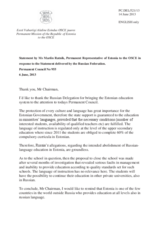 Statement by the Delegation of Estonia in response to the statement by the Delegation of the Russian Federation on the education rights of national minorities in Estonia