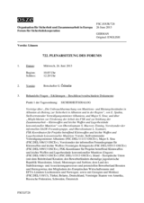 Journal der 722. Plenarsitzung des Forums
