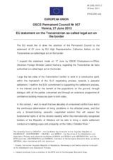 Statement by the Irish Presidency of the Council of the EU on the recent adoption by the Transdniestrian side of the so-called “legal act on the border”