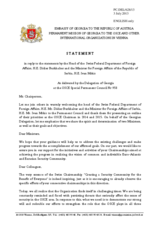 Statement by the Delegation of Georgia in response to the addresses by the Federal Councillor, Minister for Foreign Affairs of Switzerland, H.E. Didier Burkhalter; and the Minister for Foreign Affairs of Serbia, H.E. Ivan Mrkić
