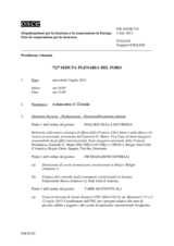 Giornale della 723a Seduta plenaria del Foro di cooperazione per la sicurezza