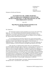 Statement by the Delegation of the Russian Federation on the Voting Rights Act in the United States of America