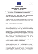 Statement by the Lithuanian Presidency of the Council of the EU in response to the report by the Head of the OSCE Office in Yerevan, Ambassador Andrey Sorokin