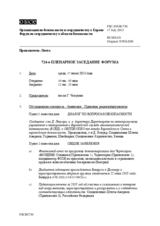Журнал 724-го пленарного заседания Форума по сотрудничеству в области безопасности
