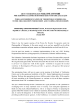 Closing statement by the Chairperson of the Forum for Security Co-operation, H.E. Ambassador Giedrius Čekuolis