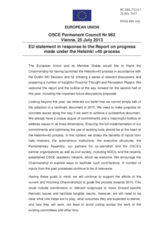 Statement by the Lithuanian Presidency of the Council of the EU in response to the report on Progress made under the Helsinki+40 Process