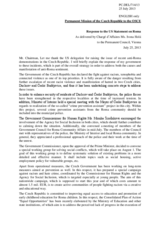 Statement by the Delegation of the Czech Republic in response to the statement by the Delegation of the United States on the situation of Roma in the OSCE area