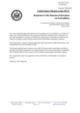 Statement by the Delegation of the United States in response to the statement by the Russian Delegation on the extradition from Lithuania of Mr. D. Ustinov