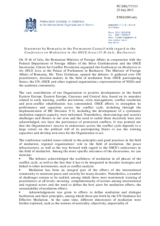 Statement by the Delegation of Romania on the Conference on Mediation in the OSCE Area, held in Bucharest on 15 and 16 July 2013