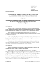 Statement by the Delegation of Belgium in response to a statement by the Russian Federation made at the 959th meeting of the Permanent Council on xenophobia, anti-Semitism and neo-Nazism in the OSCE area