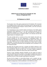 Statement by the Lithuanian Presidency of the Council of the EU in response to presentations on small arms and light weapons (SALW) and conventional arms transfers