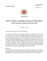 Address by the Minister of Foreign Affairs of Georgia, H.E. Maia Panjikidze