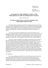 Statement by the Lithuanian Presidency of the Council of the EU in response to the presentation by the OSCE Secretary General of the 2014 Unified Budget Proposal