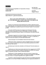Declaración ministerial con motivo del 60º aniversario de la declaración universal de derechos humanos