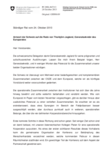 Antwort der Schweiz auf die Rede von Thorbjörn Jagland, Generalsekretär des Europarates